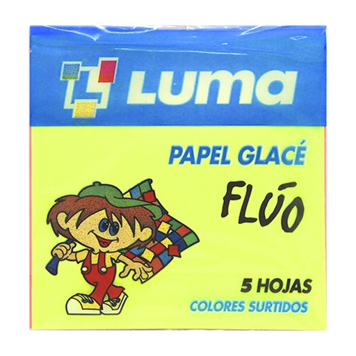 [139380] PAPEL GLACE FLUO LUMA 10 x 10cm x5hjs e/Bo