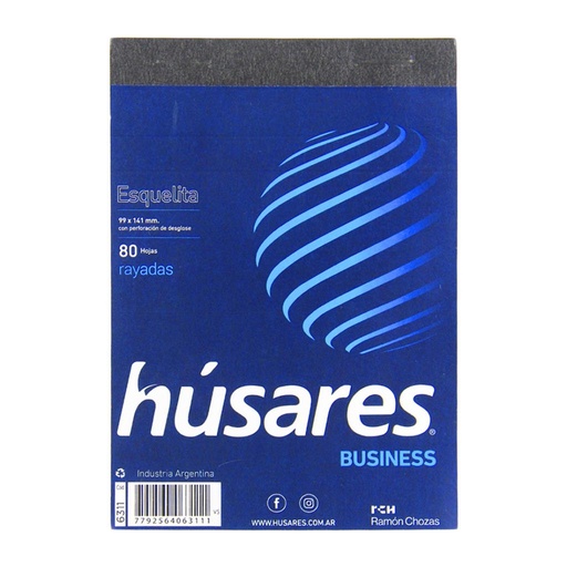 [140194] BLOCK HUSARES ESQUELITA x80hjs RAYADo ( 6311 )