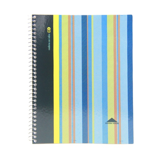 [142207] CUADERNO C/ ESPIRAL SIERRA VERDE 16 X 21CM C/ INDICE X50 HJS RAYADO