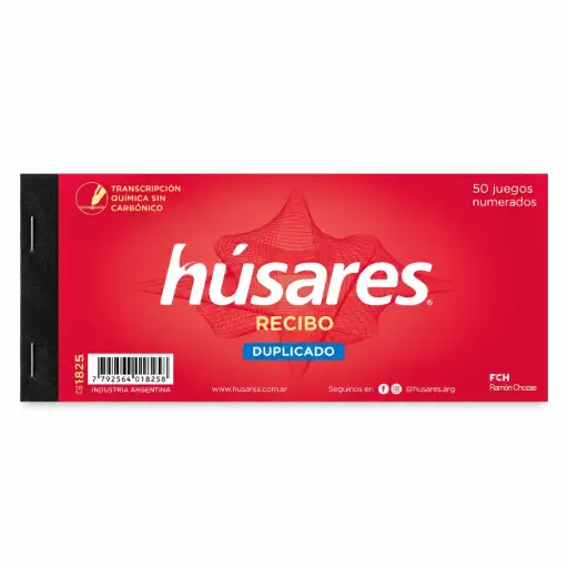 [146167] TALONARIO RECIBO C/ DUPLICADO HUSARES X50 ( 1825 )