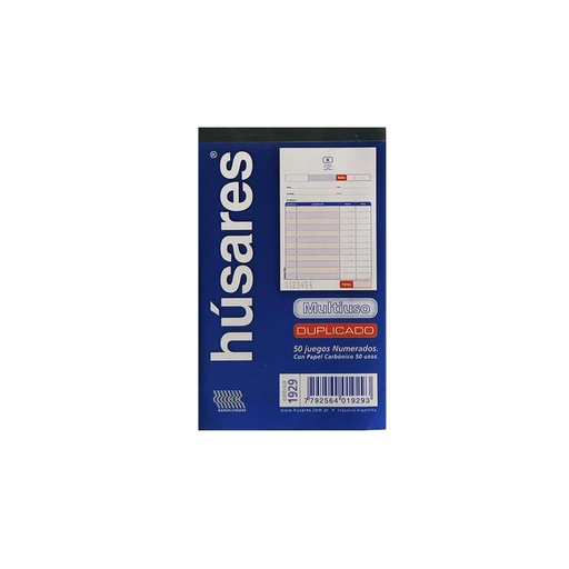 [148202] TALONARIO MULTIUSO C/ DUPLICADO HUSARES X 50 ( 1929 )