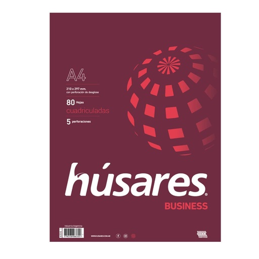 [153130] BLOCK HUSARES A4 x80hjs CUADRiCULADO ( 6335 )