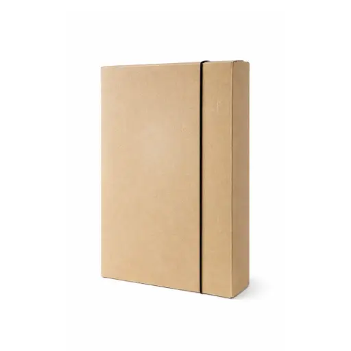 [156298] CAJA OFICIO 3 SOLAPAS KRAFT C/ ELASTICO LOMO 5CM