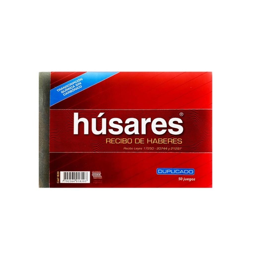 [159939] TALONARIO RECIBO DE HABERES C/ DUPLICADO HUSARES X50 (1820)