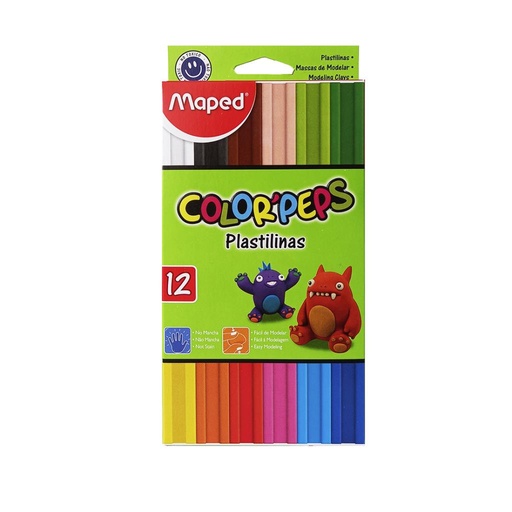 [160236] PLASTILINA MAPED COLOR PEPS 20GR SURTIDA X12 E/CJ ( 827201 )