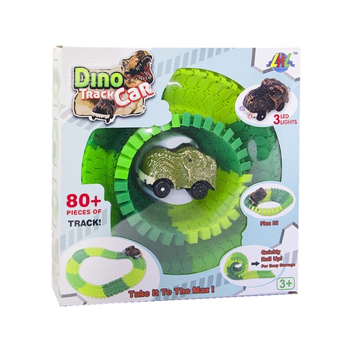 [163448] PISTA RULO DINOSAURIO C/ LANZADOR Y AUTO E/ CJ ( 53762 )