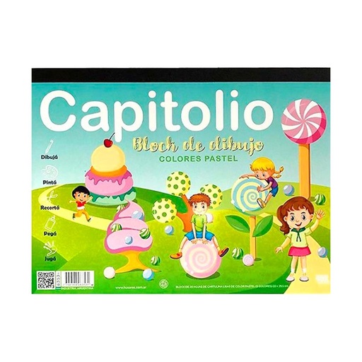 [164966] BLOCK DE DIBUJO COLORES PASTEL CAPITOLIO N°5 X20HJS ( 56353 )