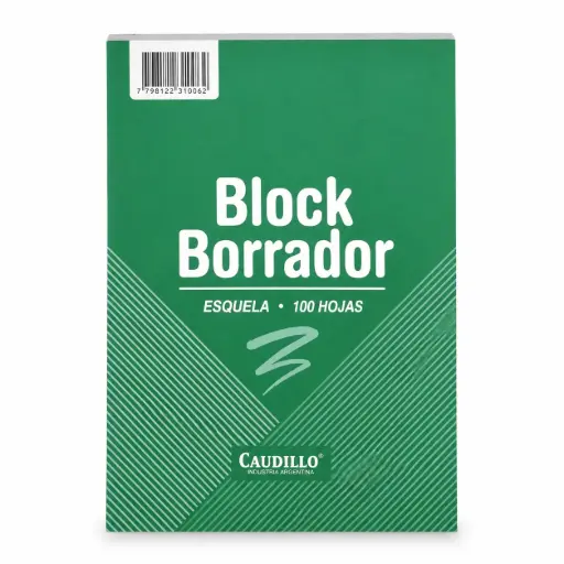 [177858] BLOCK BORRADOR ESQUELA CAUIDILLO 19 X 13CM X 100HJS ( 0112 )