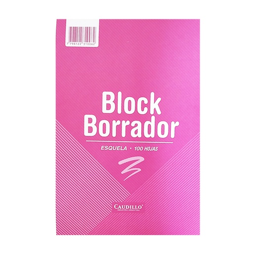 [177858] BLOCK BORRADOR ESQUELA CAUIDILLO 19x13cm x100hjs (0112)