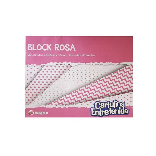 [182852] BLOCK MURESCO CARTULINAS ROSA X 20HJS