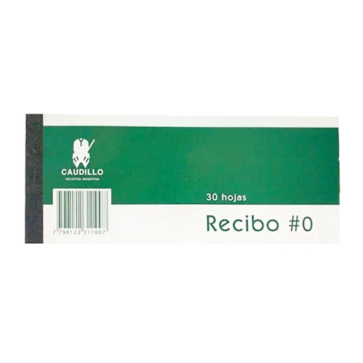 [183578] TALONARIO RECIBO CAUDILLO X30 HJS