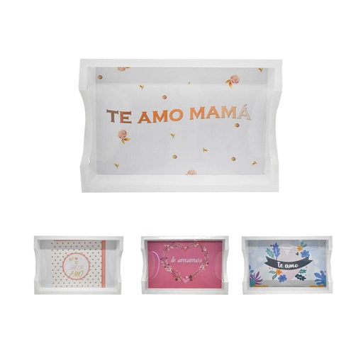 [186064] BANDEJA DE MADERA DECORADA DIA DE LA MADRE 20CM X 30CM