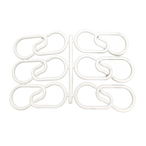 [186218] GANCHO P/ CORTINA DE BAÑO PLASTICO CADENA X12 E/ BL ( 031 )