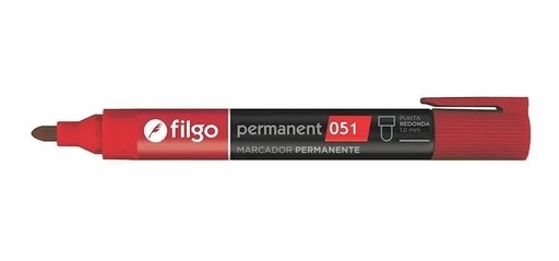 [188803] MARCADOR PERMANENTE FILGO 051 REDONDO 1-2MM ROJO ( PM051-002 )