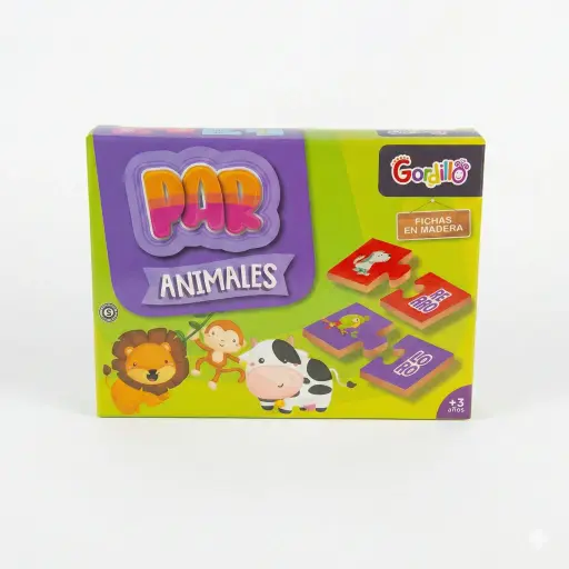 [191498] JUEGO DE ENCASTRE PAR ANIMALES FICHAS D/MADERA E/ CJ ( ENC-PAR-6 )