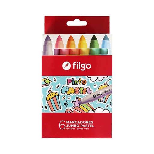 [200067] MARCADOR ESCOLAR JUMBO PASTEL x6 e/Cj ( CMJ-E6-PAS )
