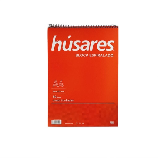 [203180] BLOCK HUSARES A4 C/ESPIRAL X80HJS CUADR ( 6401 )