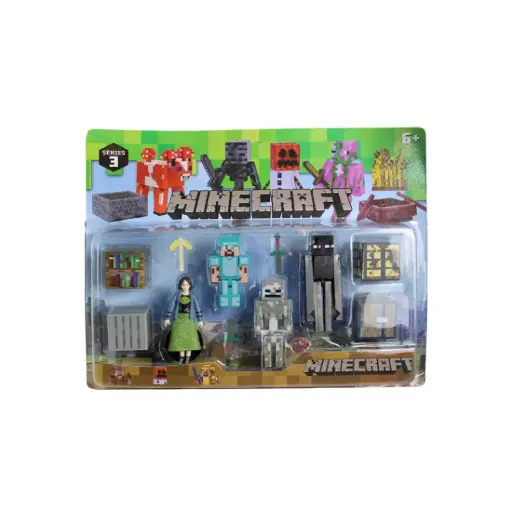 [206777] MUÑECO MINECRAFT x4 C/ ACCESORIOS e/Bl